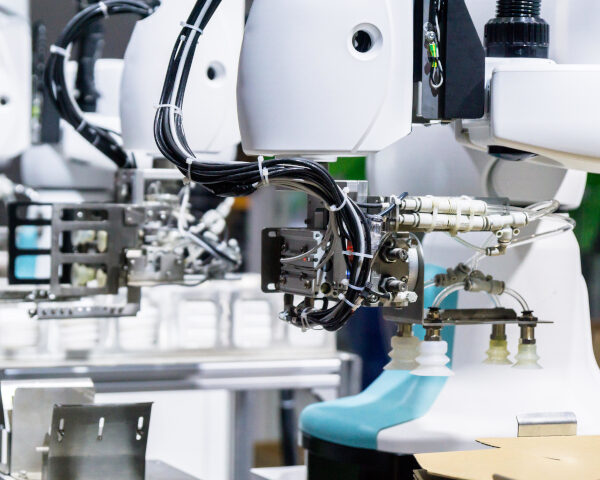 Advanced robotic machinery in a high-tech facility, showcasing specialized equipment for research and production, highlighting our international team's dedication to supplying state-of-the-art tools and MRO spare parts.